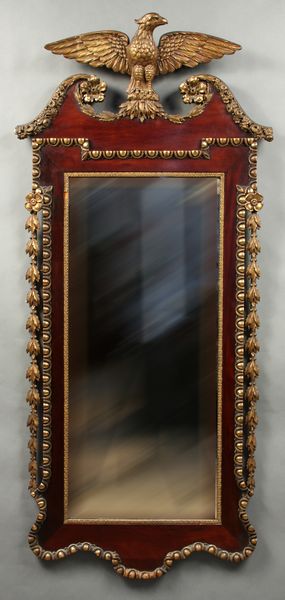 Appraisal: Late th Century Federal mirror with large eagle finial h