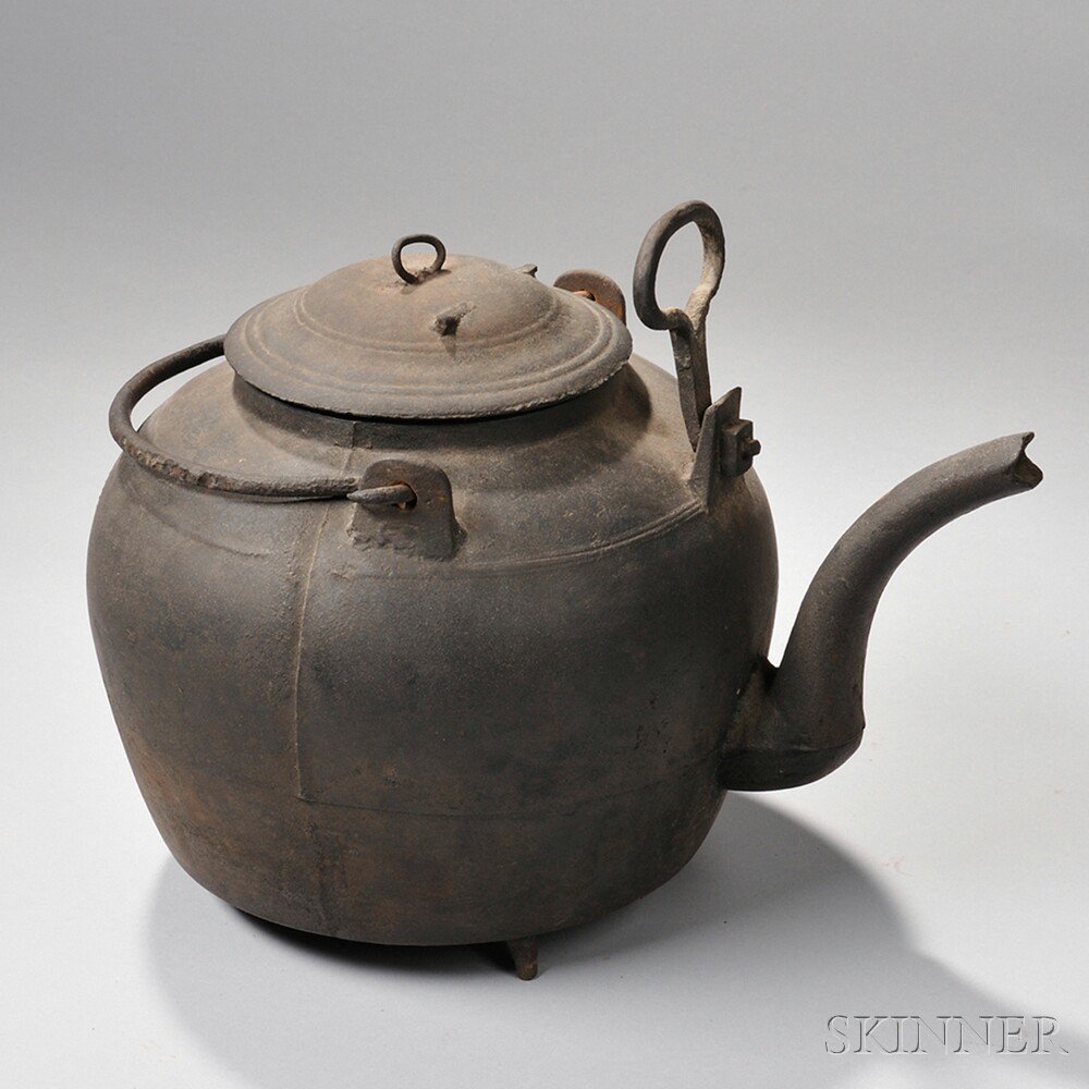 Appraisal: Cast Iron Hearth Kettle America late th early th century