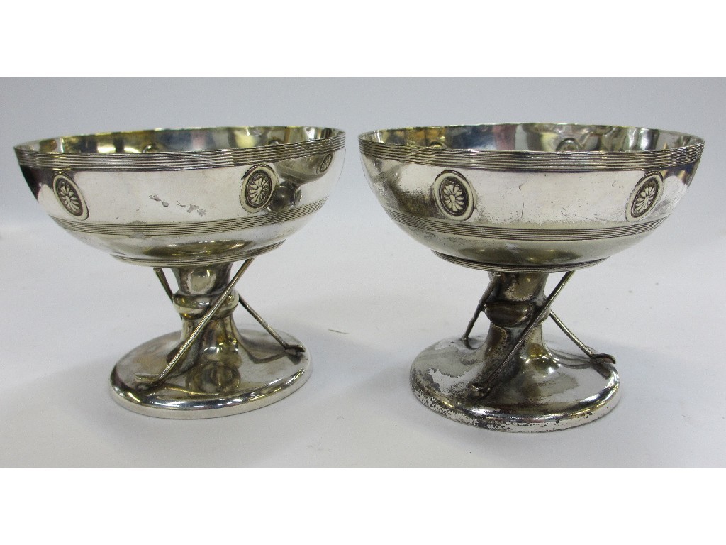 Appraisal: Pair of silver plated golf trophy bowls