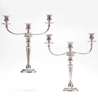 Appraisal: Pair of Matthew Boulton Sheffield Plate Candelabra early th century