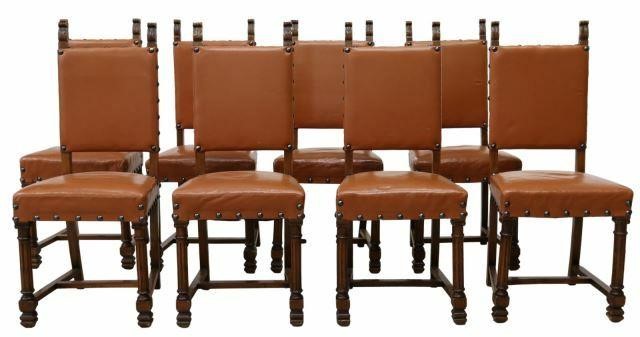 Appraisal: lot of Spanish Baroque style upholstered dining chairs early th