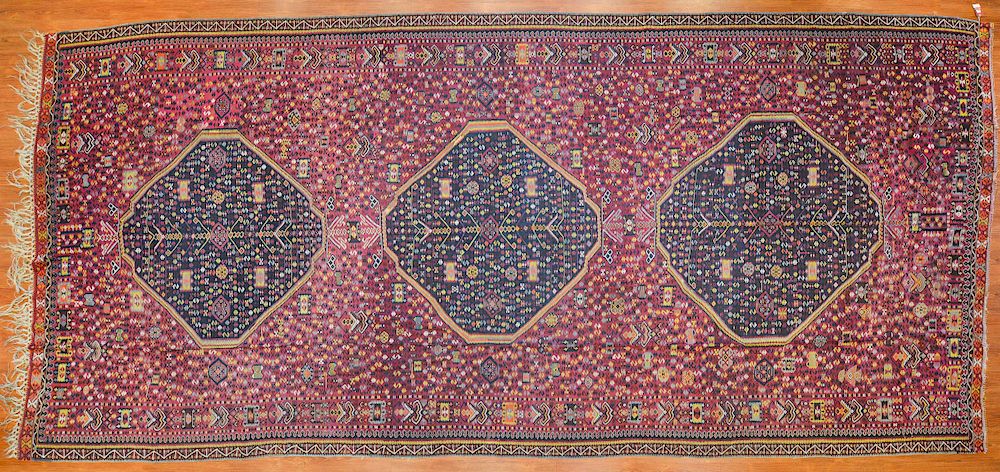 Appraisal: Antique Turkish Kelim carpet approx x Turkey circa Condition Small