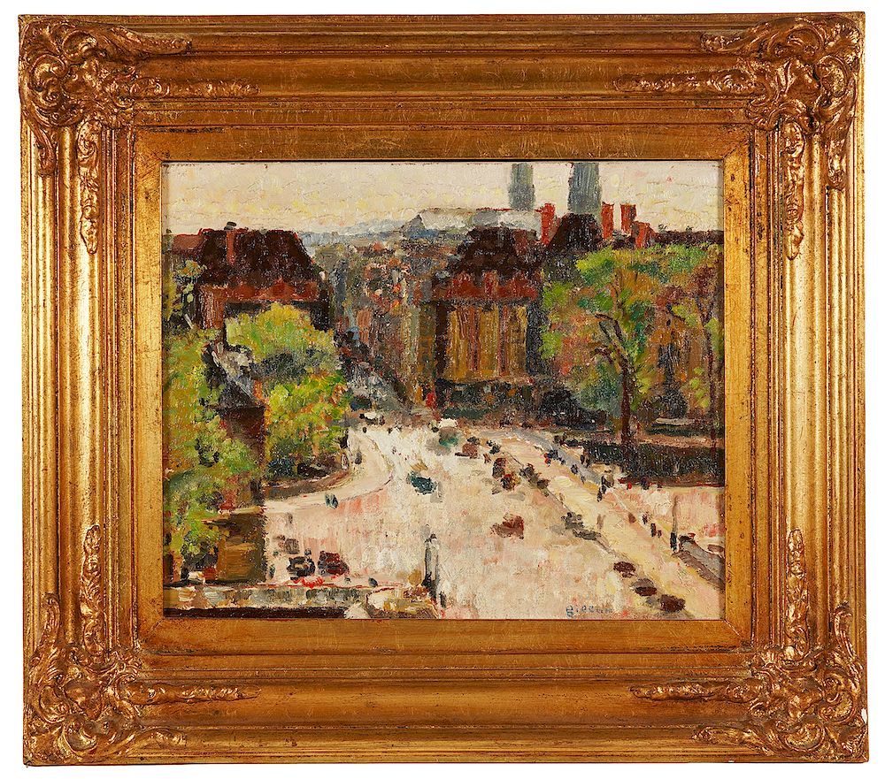 Appraisal: Arthur Fillon Oil Painting 'Paris Street' Arthur Fillon France -