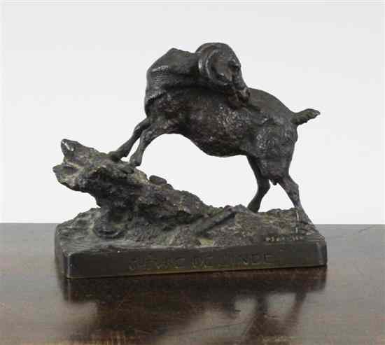 Appraisal: After Pierre Jules Mene a bronze figure of a goat