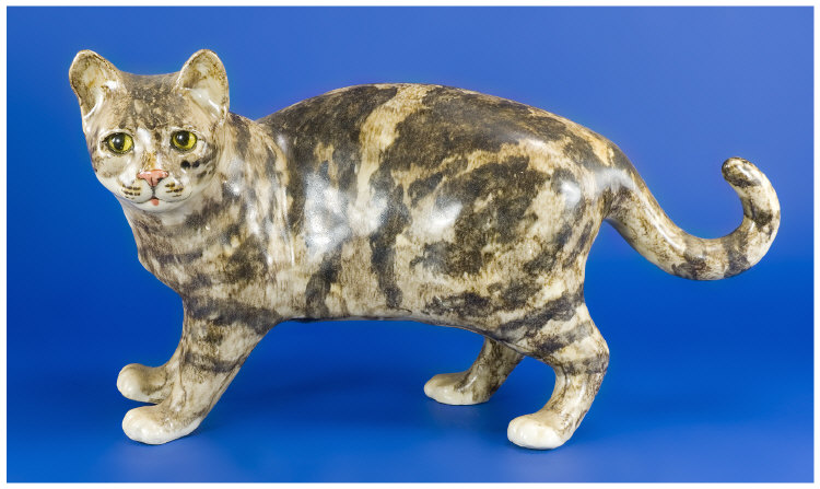 Appraisal: Winstanley Glass Eyed Cat Marks to Underside Stands inches in