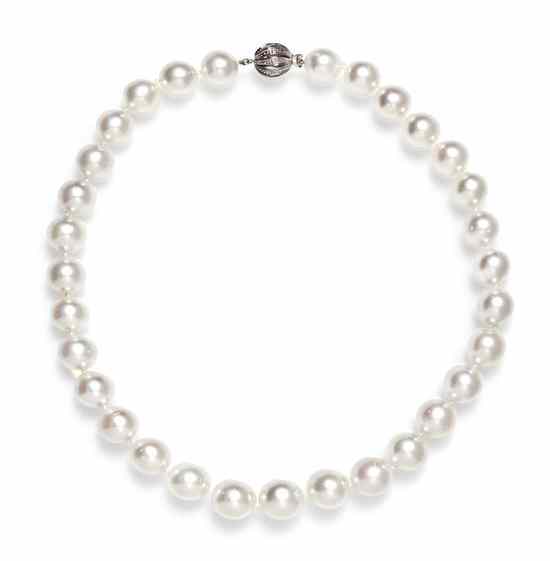 Appraisal: A Graduated Single Strand of Cultured South Sea Pearls containing