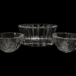 Appraisal: Three Orrefors Cut Glass Bowls th Century comprising a large