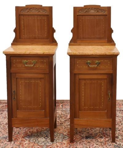 Appraisal: pair Italian Art Nouveau mahogany bedside cabinets early th c