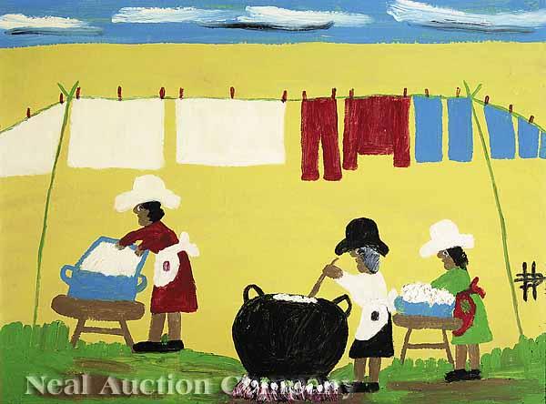 Appraisal: Clementine Hunter American Louisiana - Laundry Day oil on board