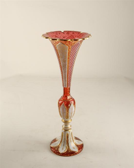 Appraisal: A L th E th C Bohemian Glass Vase trumpet