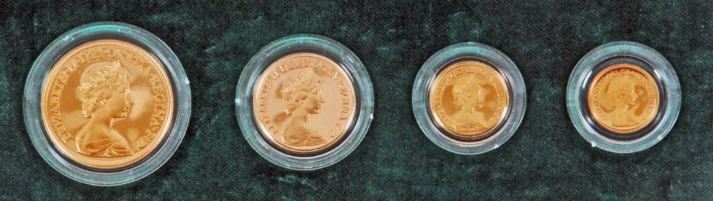 Appraisal: AN ELIZABETH II GOLD PROOF SET four coins - half