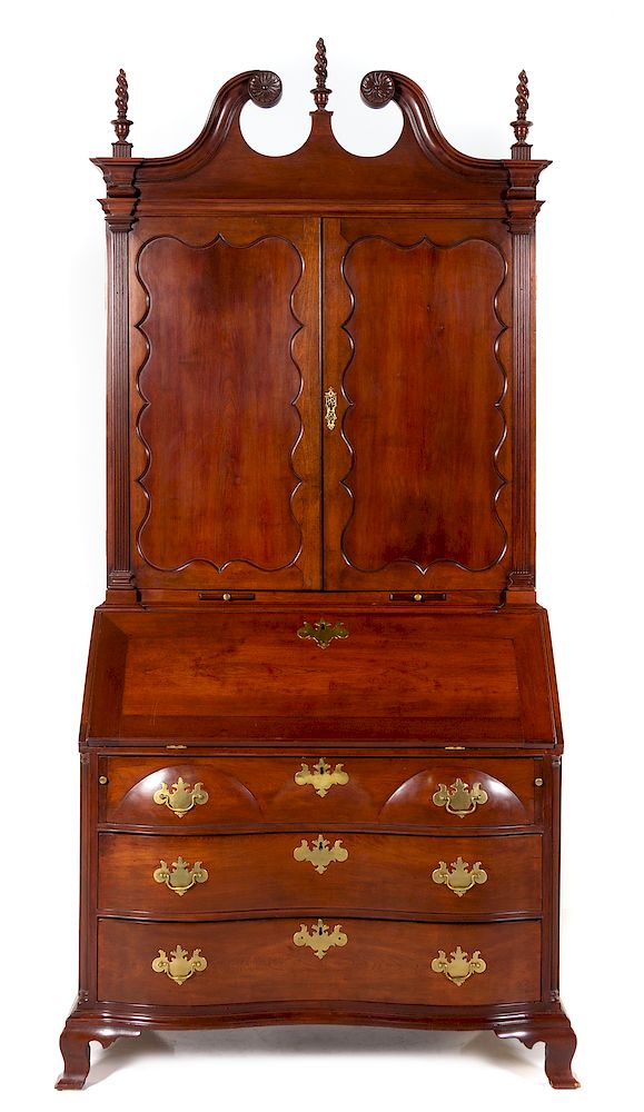 Appraisal: A Chippendale Cherry Secretary Bookcase A Chippendale Cherry Secretary Bookcase