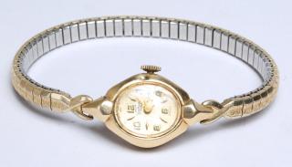 Appraisal: Waltham K Gold Lady's Watch with Stainless Band The oval