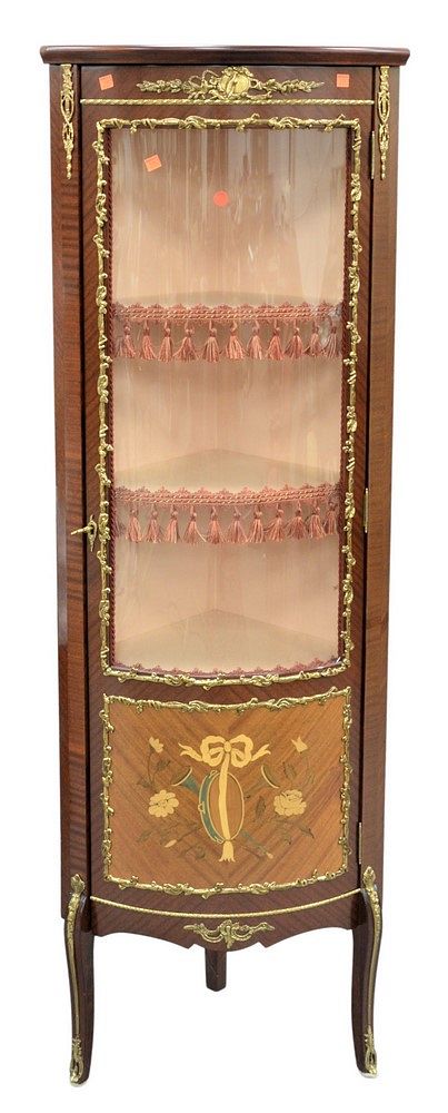 Appraisal: Mahogany Corner Cabinet having marquetry inlay height inches width inches