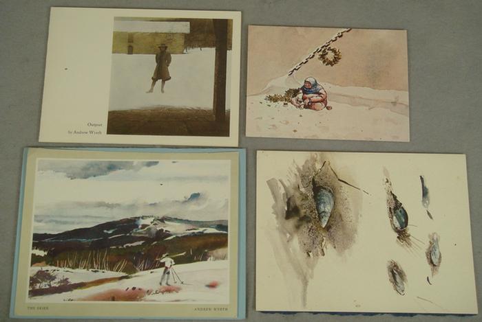 Appraisal: Andrew Wyeth printed Christmas cards signed with signed by Betsy