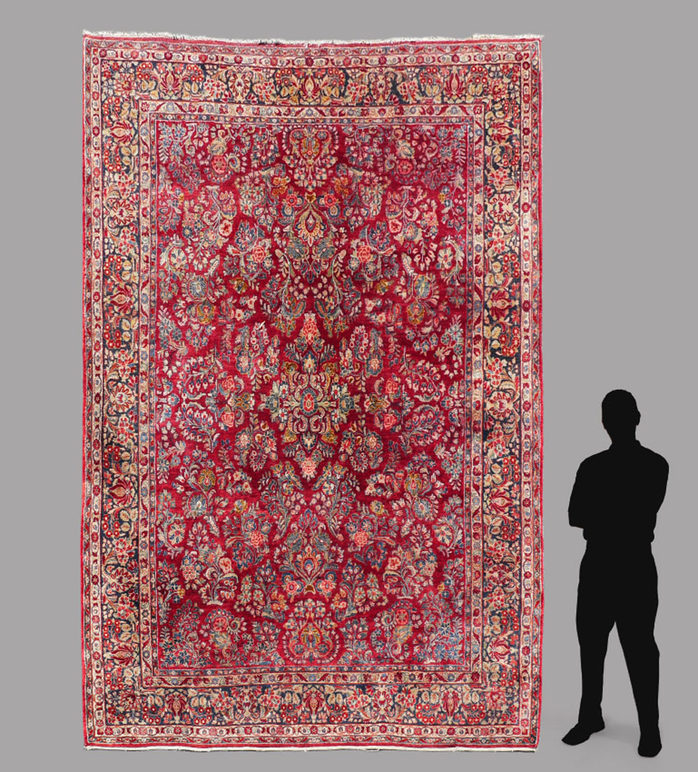 Appraisal: SEMI-ANTIQUE PERSIAN SAROUK HAND KNOTTED WOOL RUG ' '' X