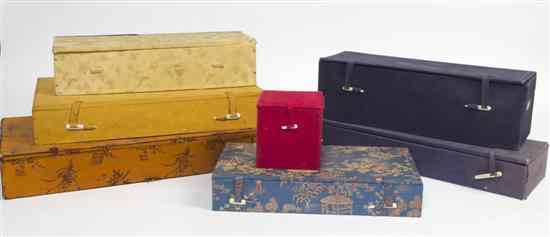 Appraisal: A Group of Chinese Cloth Covered Boxes of varying size