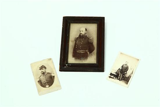 Appraisal: THREE MILITARY PHOTOGRAPHS American rd quarter- th century Carte de