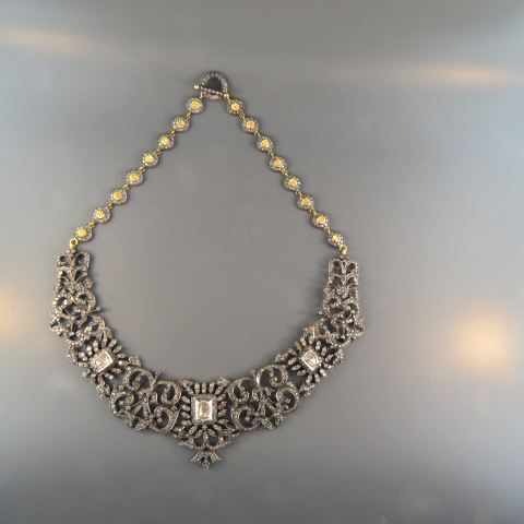 Appraisal: Diamond Necklace diamonds tablet and round totaling carats in sterling