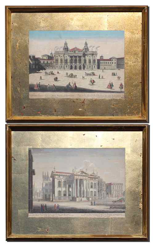 Appraisal: PAIR OF ANTIQUE PRINTS TO INCLUDE ''Facade du Chateau ''