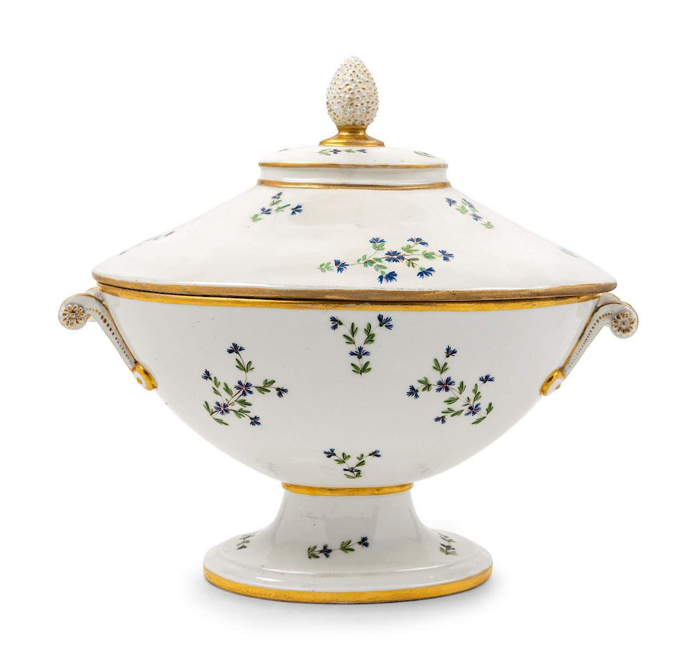 Appraisal: A French Porcelain Tureen and Cover TH CENTU A French