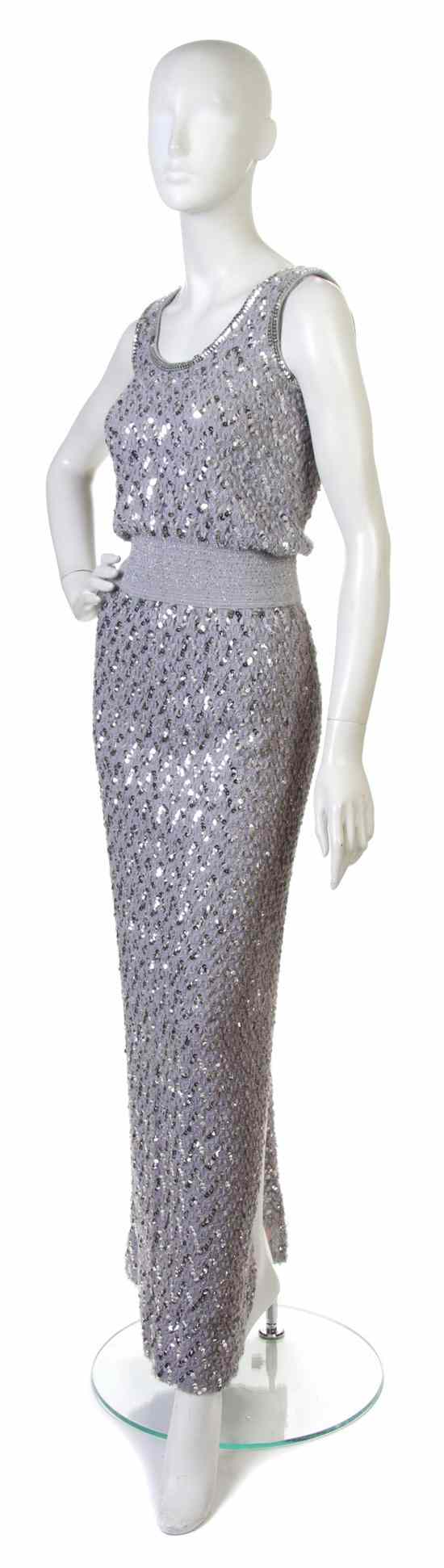 Appraisal: A Lee Jordan Gray Mohair and Sequin Evening Ensemble Labeled