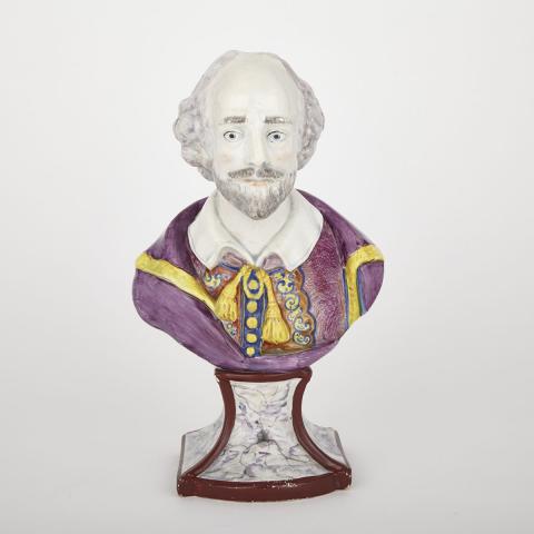 Appraisal: Staffordshire Pearlware Bust of William Shakespeare William Walker dated painted