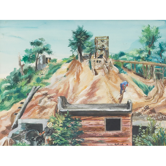 Appraisal: Aaron Bohrod American - ''Mining Scene '' gouache '' x