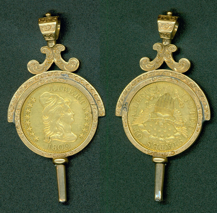 Appraisal: TEN DOLLAR GOLD PIECE CAPPED BUST KEY WINDER