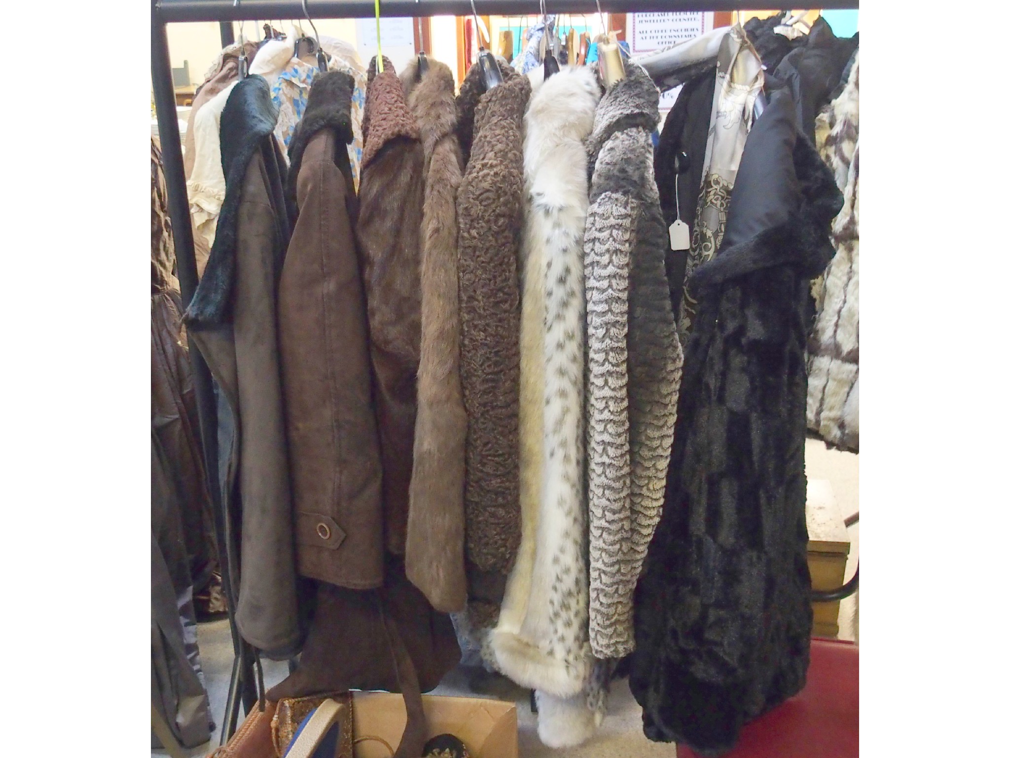 Appraisal: Lot comprising eight assorted fur sheepskin and faux fur coats