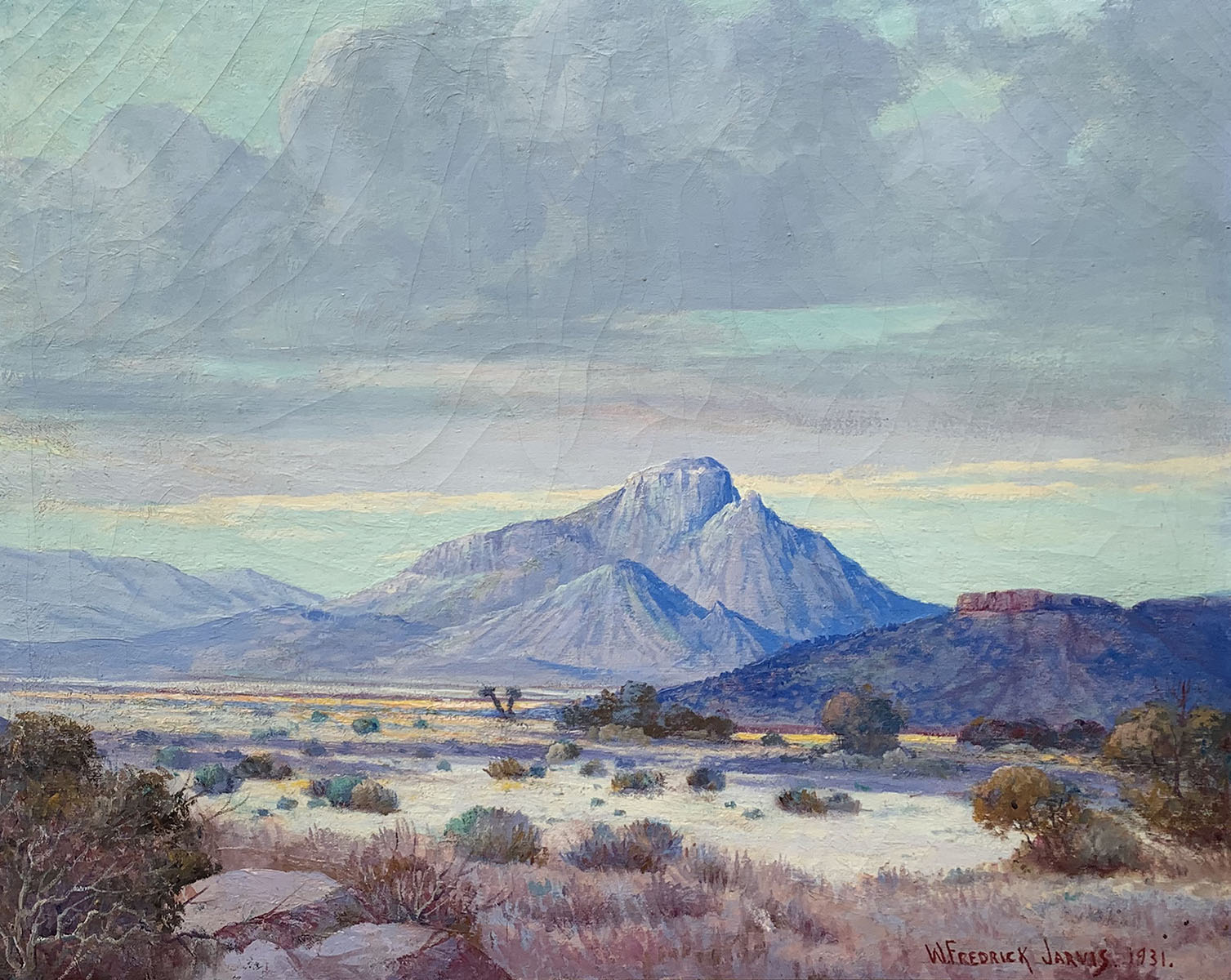 Appraisal: JARVIS W Frederick American - Western Desert Scene with Plateau