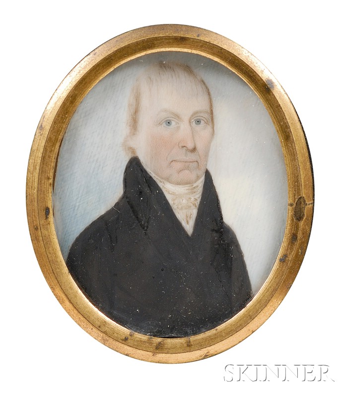 Appraisal: Portrait Miniature of Captain Nathaniel Coit Allen attributed to John