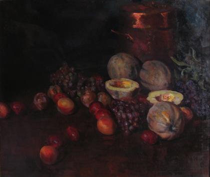 Appraisal: AMERICAN SCHOOL early th century STILL LIFE WITH FRUIT Indistinctly