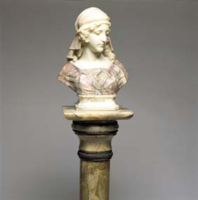 Appraisal: MARBLE AND ALABASTER BUST OF REBECCA Bust of the Biblical