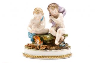 Appraisal: Porcelain Figural Group Winter Pre Lladro Hispania Company Spanish -