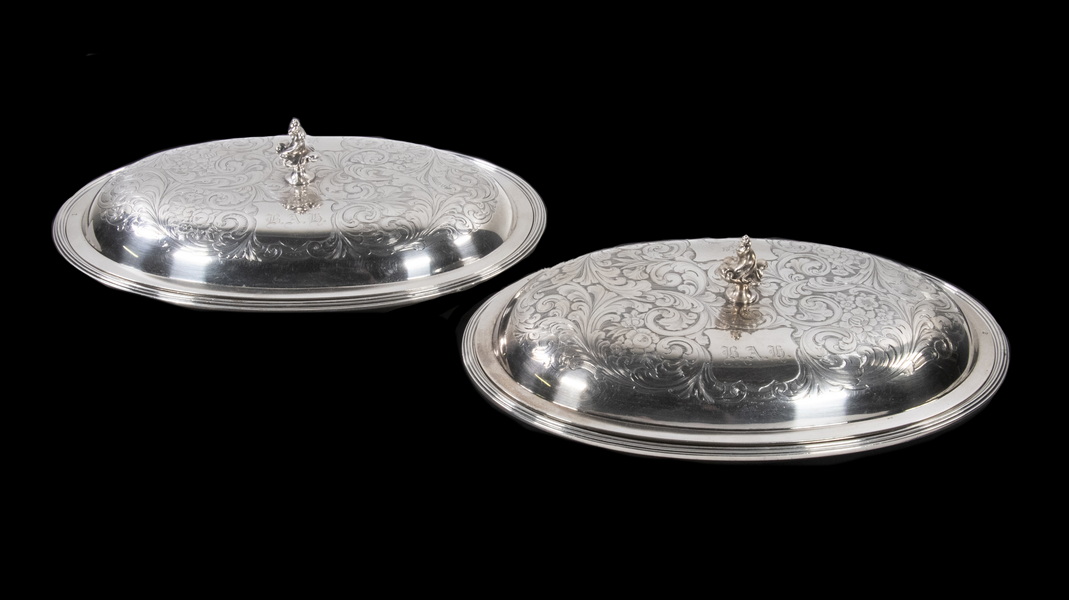 Appraisal: PR AMERICAN COIN SILVER ENTREE DISHES Pair of Mid- th