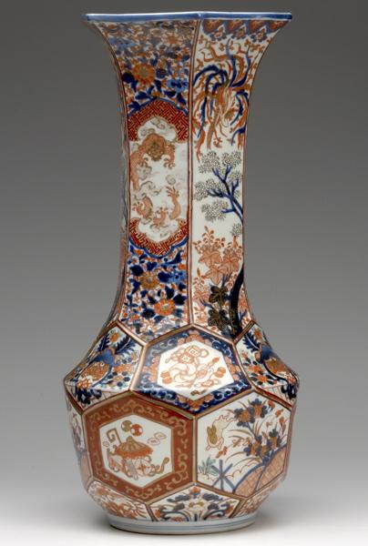 Appraisal: JAPANESE IMARI Six-sided vase with flared rim