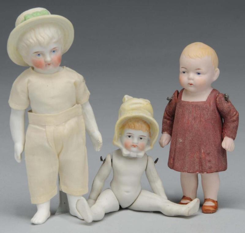 Appraisal: Lot of All-Bisque German Dolls Description Ca - White bisque