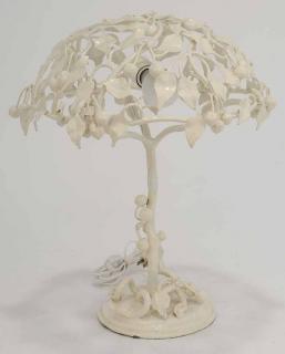 Appraisal: Wrought Iron Table Lamp in Form of a Cherry Tree