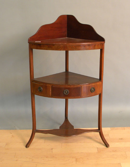 Appraisal: Georgian mahogany corner stand late th c h l