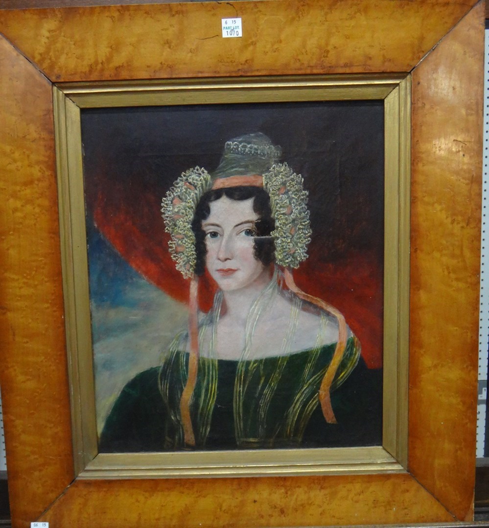 Appraisal: English Provincial School th century Portrait of a lady Portrait