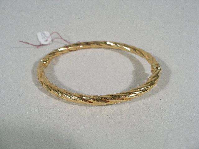 Appraisal: Gold Bangle Bracelet rope twist design K yellow gold tested