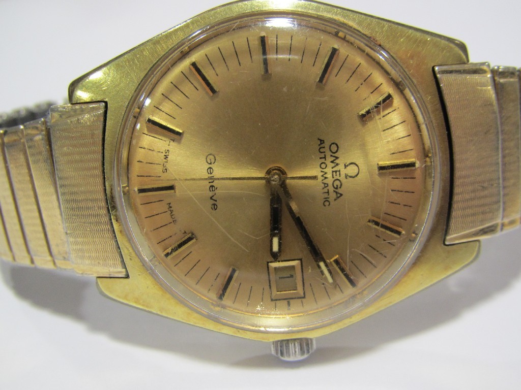 Appraisal: Gents Omega Automatic wrist watch with gold dial baton markers