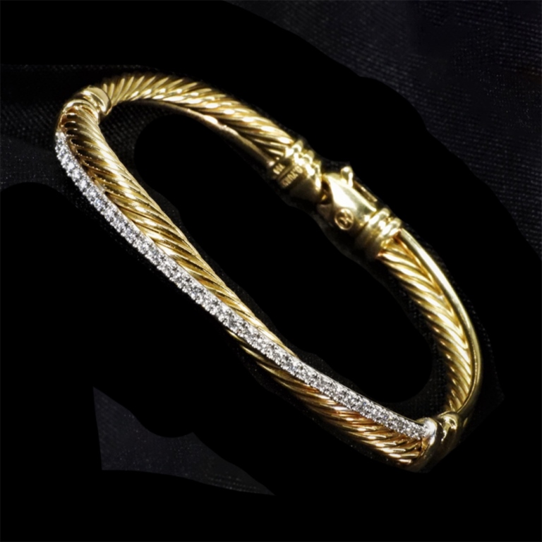 Appraisal: DAVID YURMAN K GOLD DIAMOND BRACELET brilliant cut diamond melee