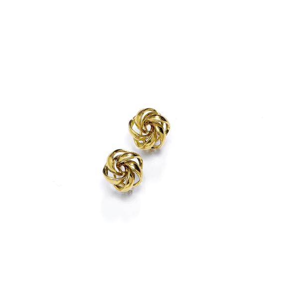 Appraisal: GOLD EAR CLIPS STUDS Yellow gold g Elegant ear clips