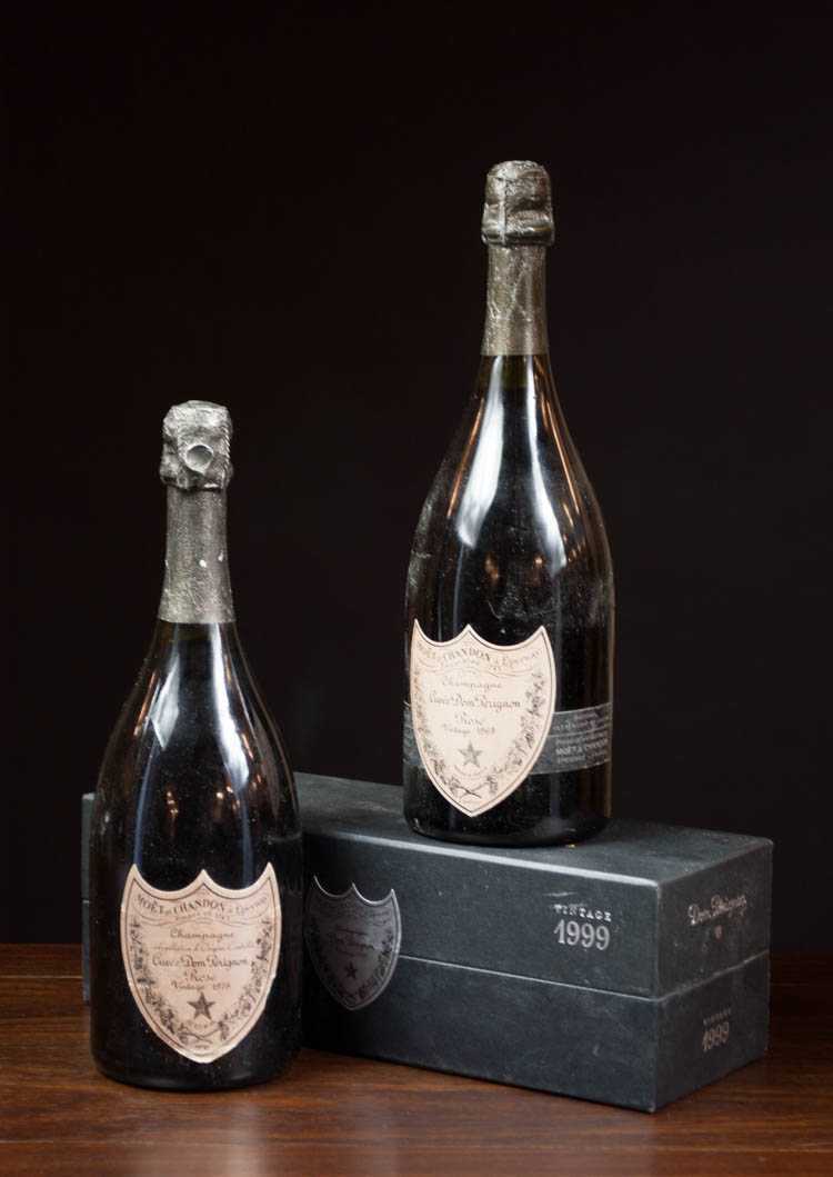 Appraisal: THREE BOTTLES OF VINTAGE FRENCH DOM PERIGNON CHAMPAGNE Moet Chandon