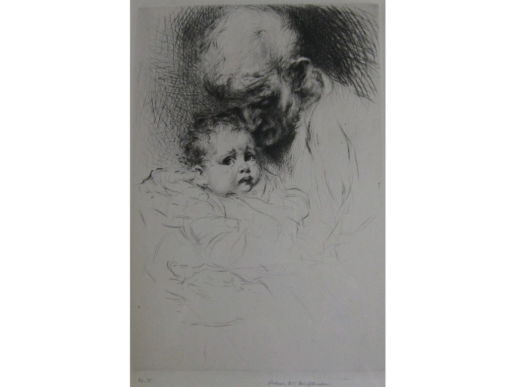 Appraisal: ARTHUR WILLIAM HEINTZELMANN - Drypoint 'Grandpere Basque' signed in pencil