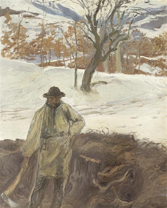 Appraisal: VAUTIER OTTO D sseldorf - Geneva Lumberjack in a landscape