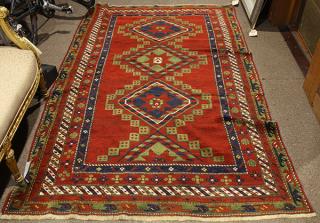 Appraisal: Semi antique Caucasian Kazak x ' Semi antique Caucasian Kazak