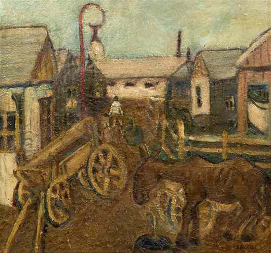 Appraisal: David Bekker American - Horse and Cart oil on board